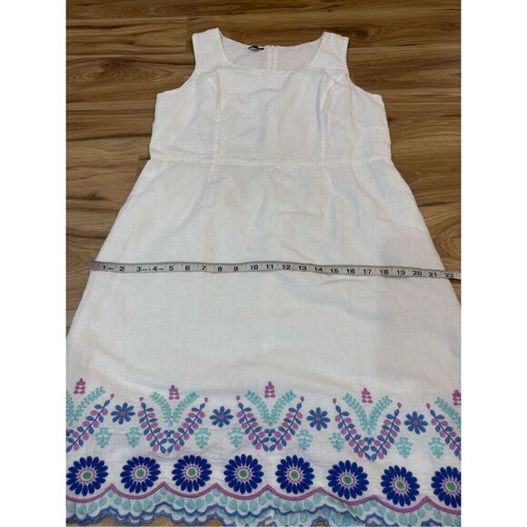 Talbots FLORAL EMBROIDERY LINEN SHIFT DRESS sz 10 - Picture 10 of 11